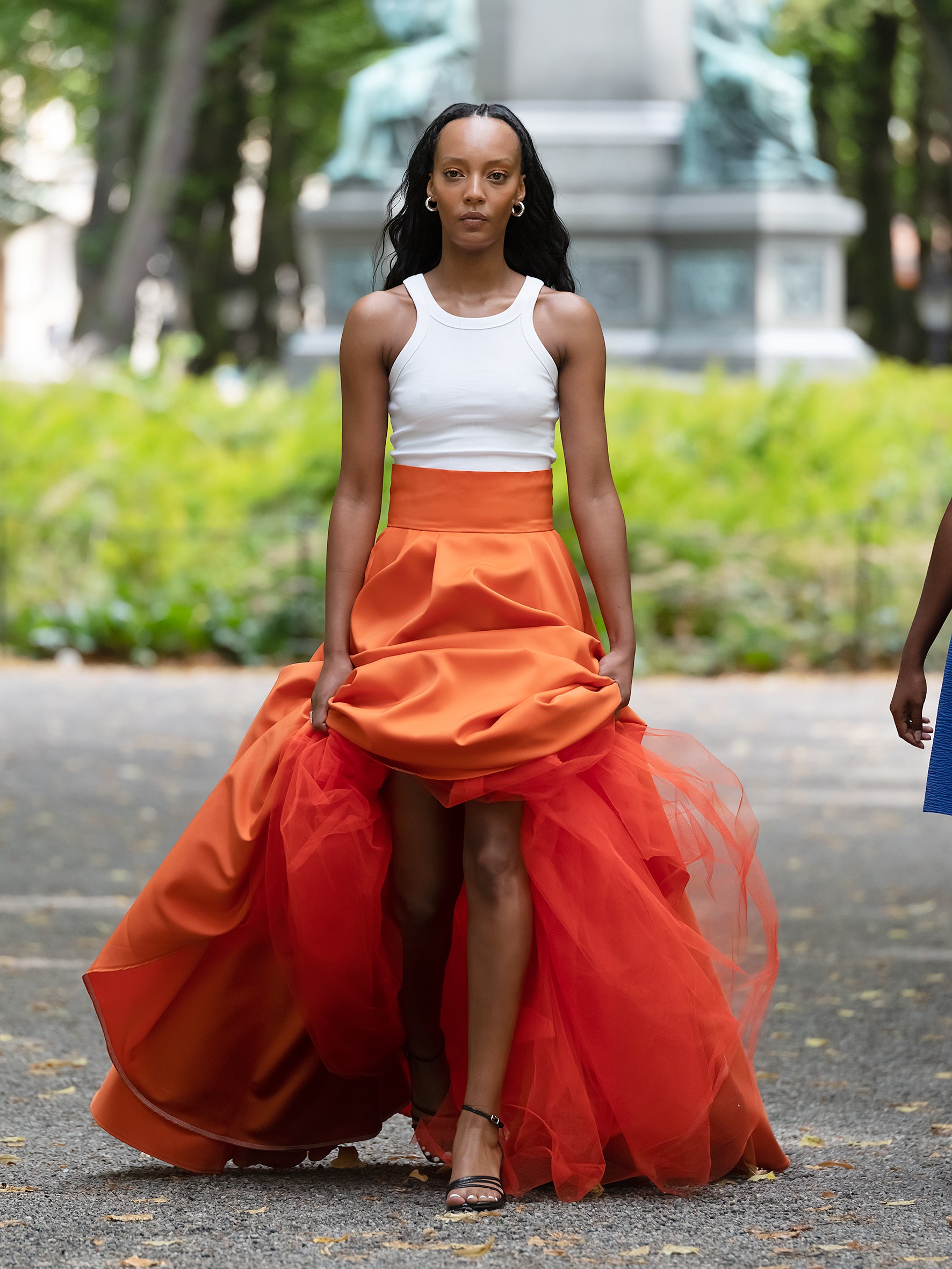 Highwaist satin skirt - Main Image